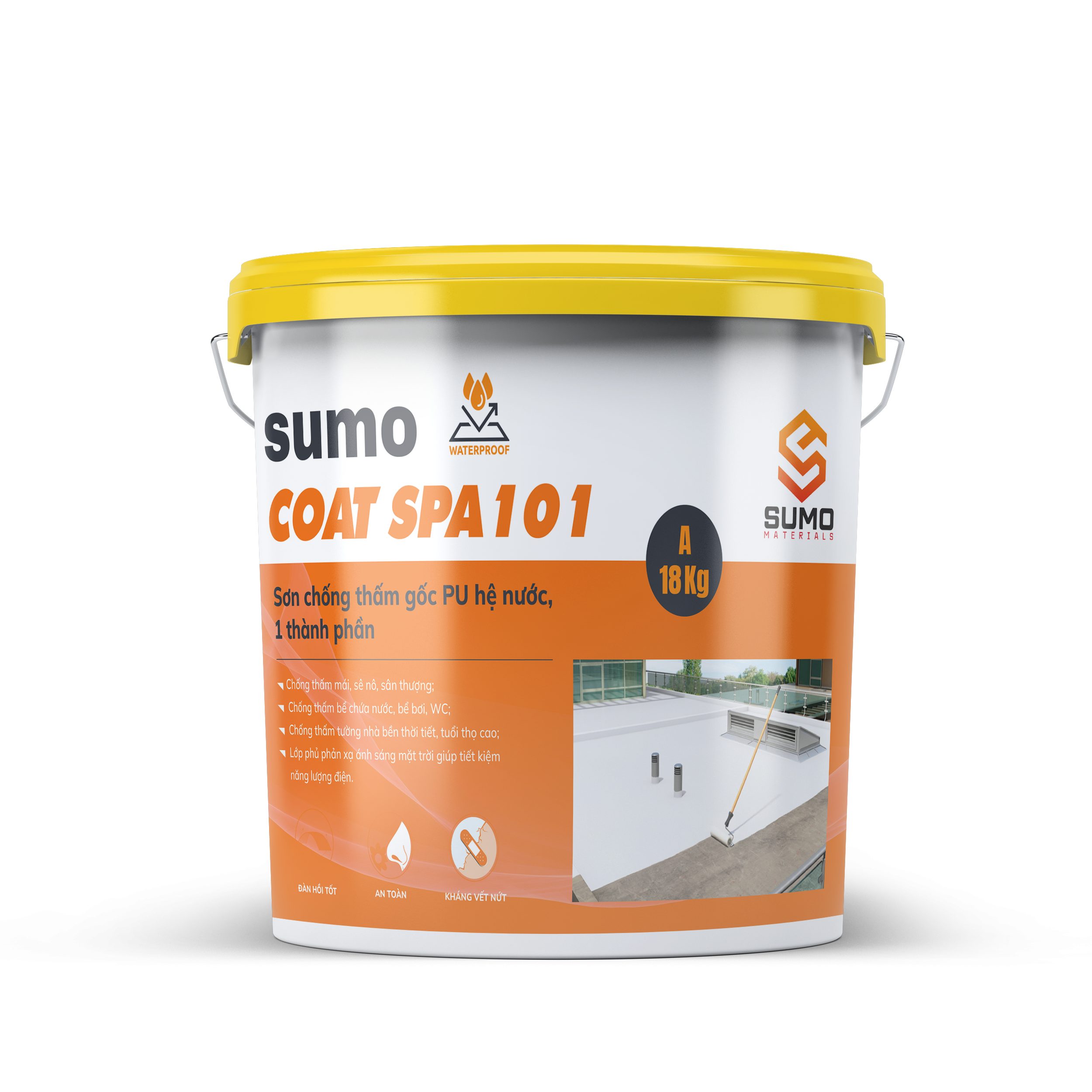 SUMO COAT SPA101 SƠN CHỐNG THẤM PU HỆ NƯỚC MỘT THÀNH PHẦN